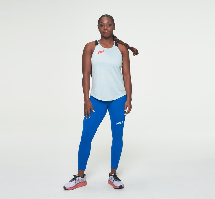 Hoka One One Top Kadın Mavi/Siyah - Performance Tank - QY8094625